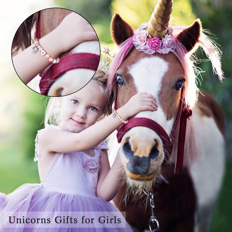 Hidepoo Valentines Gifts for Kids Girls - Unicorn Bracelets for Girls Kids, CZ Initial Unicorns Bracelet Adjustable Heart Initial Unicorn Bracelets Jewelry Birthday Gifts for Girl - Image 2